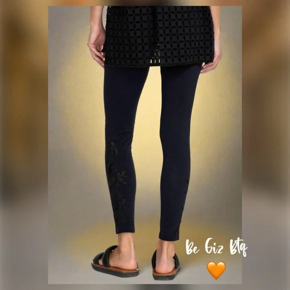 New Arrivals Johnny Was The Arzella Tonal Leggings Embroidery Black X-Large